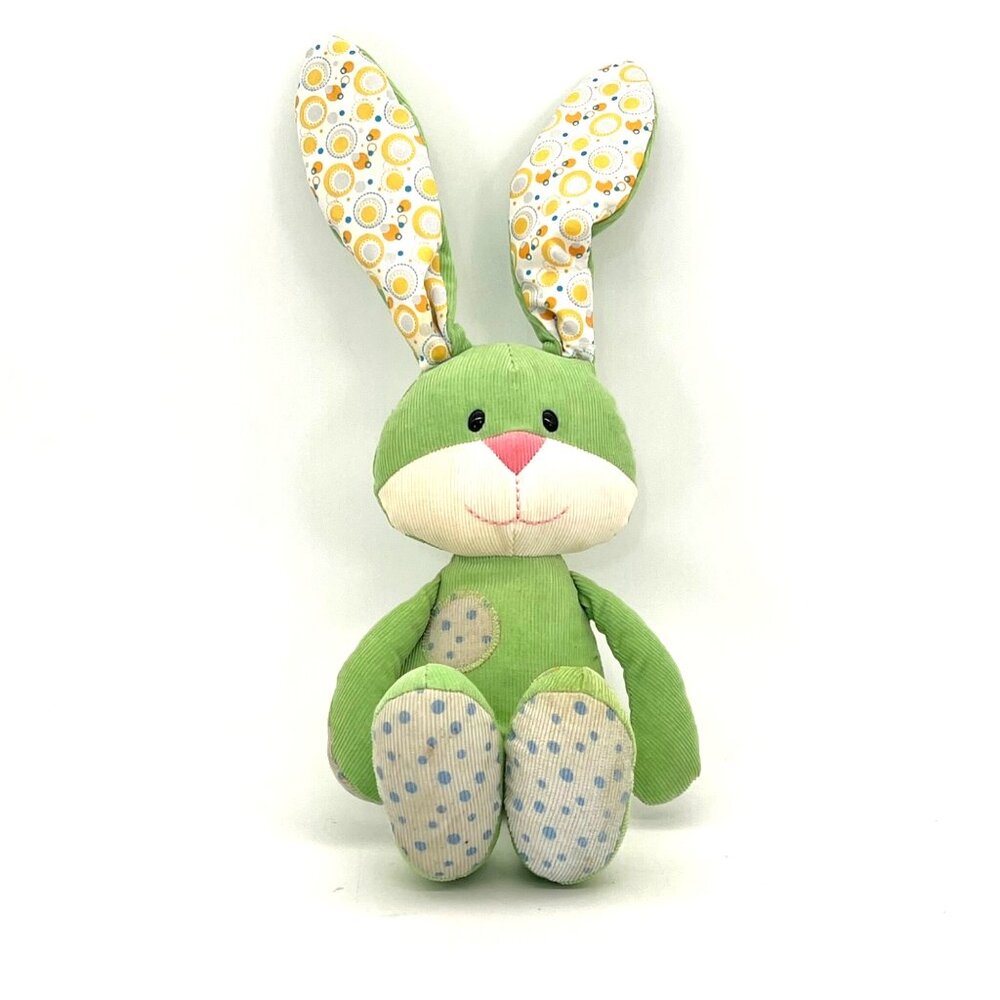 Gund Hop To It Medium Plush Green Easter Bunny Rabbit Soft Toy Bendable Ears